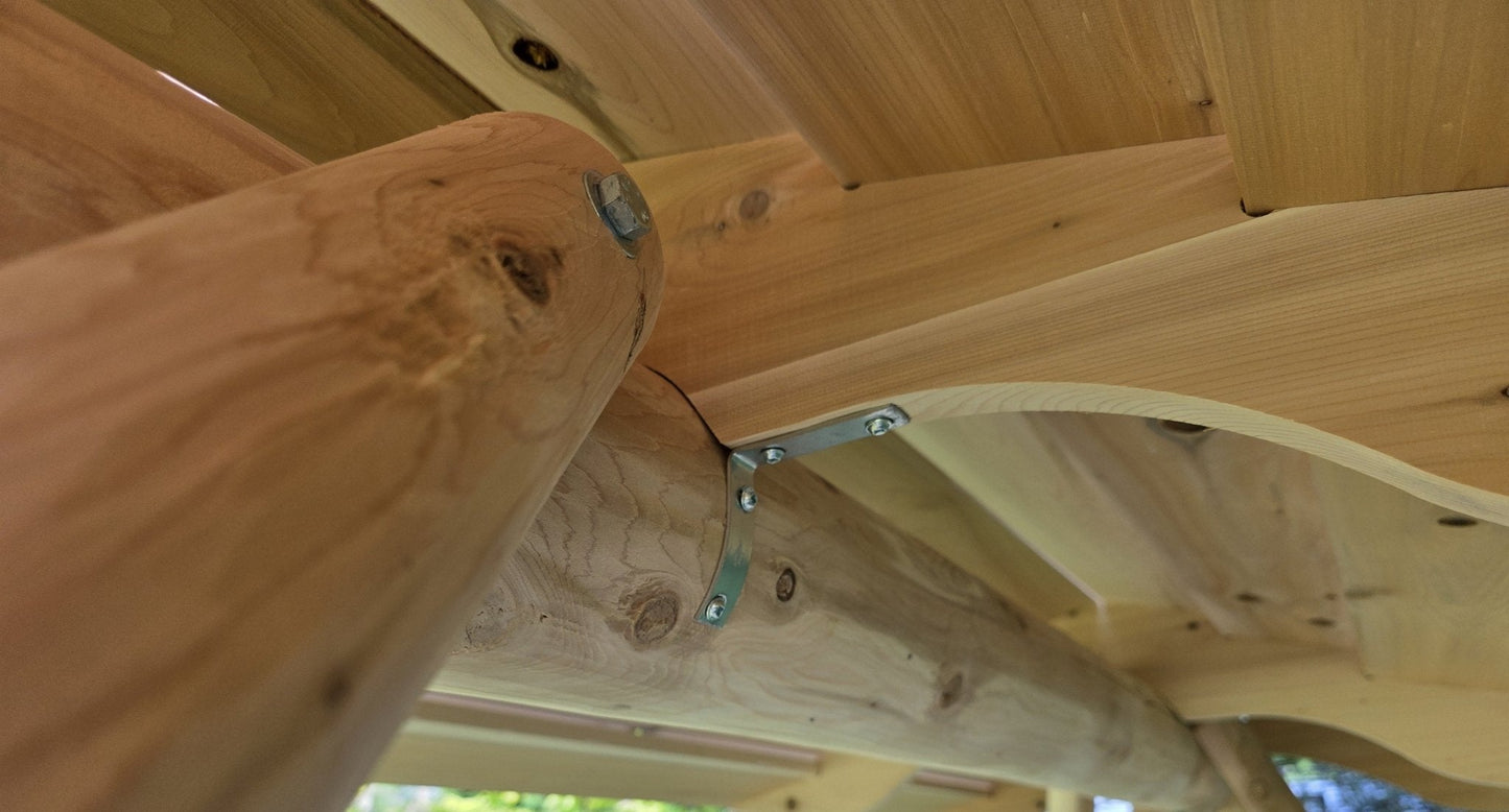 Wooden Porch Swing with Canopy