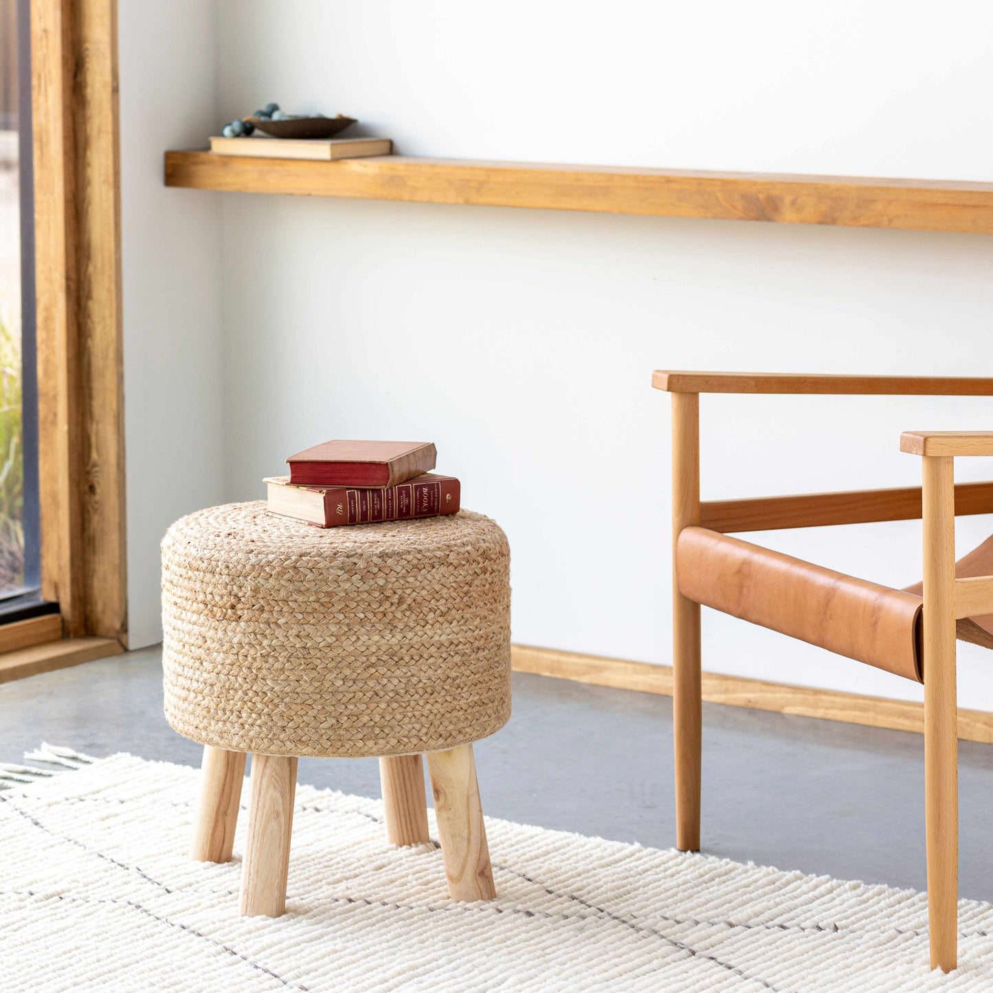 Tagaytay Natural Wood Stool Ottoman