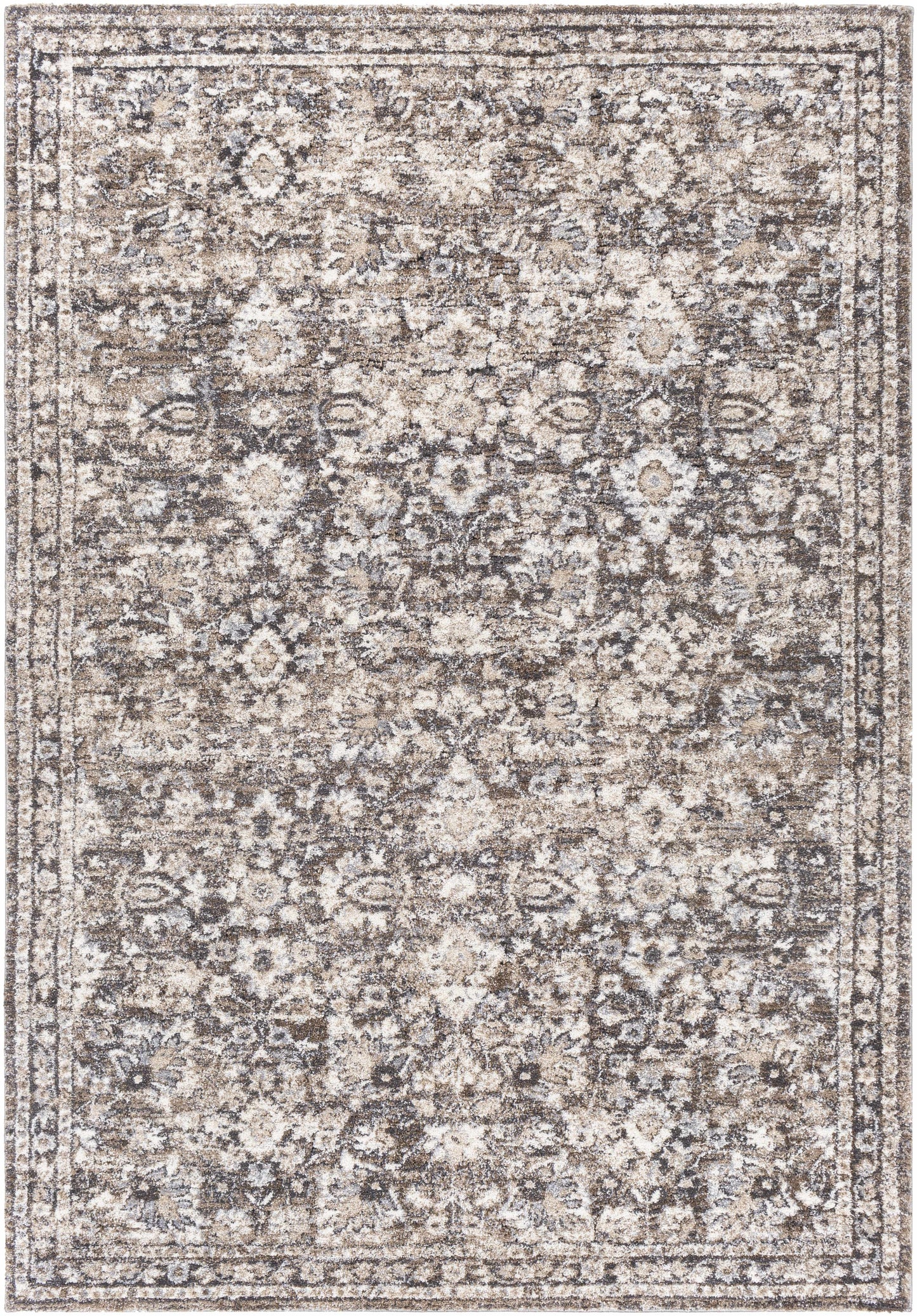 Talihina Brown Luxe Damask Rug