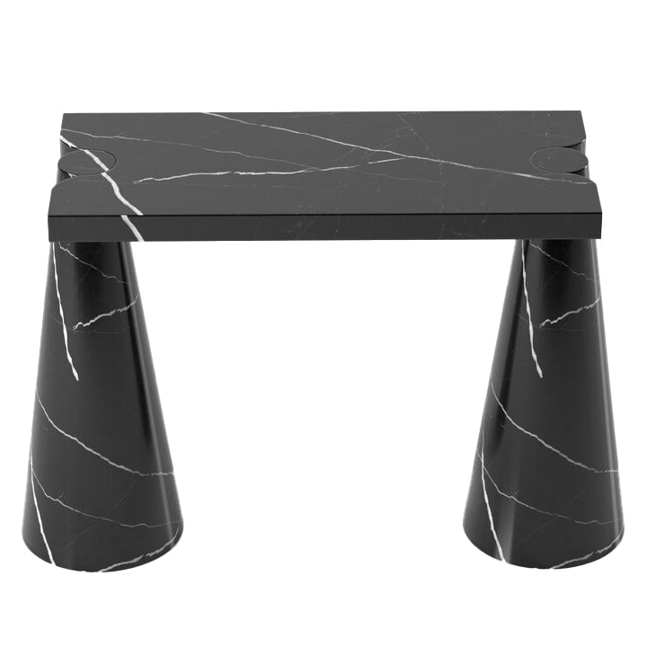 Toros Black Marble Designer Cone Shape Legs Console Polished