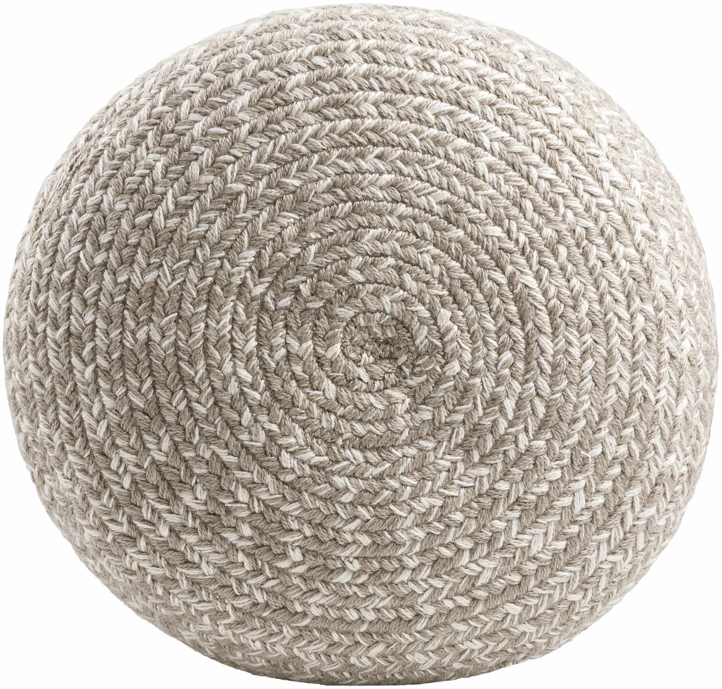 Tonanitla Natural Fiber Light Gray Knitted Pouf