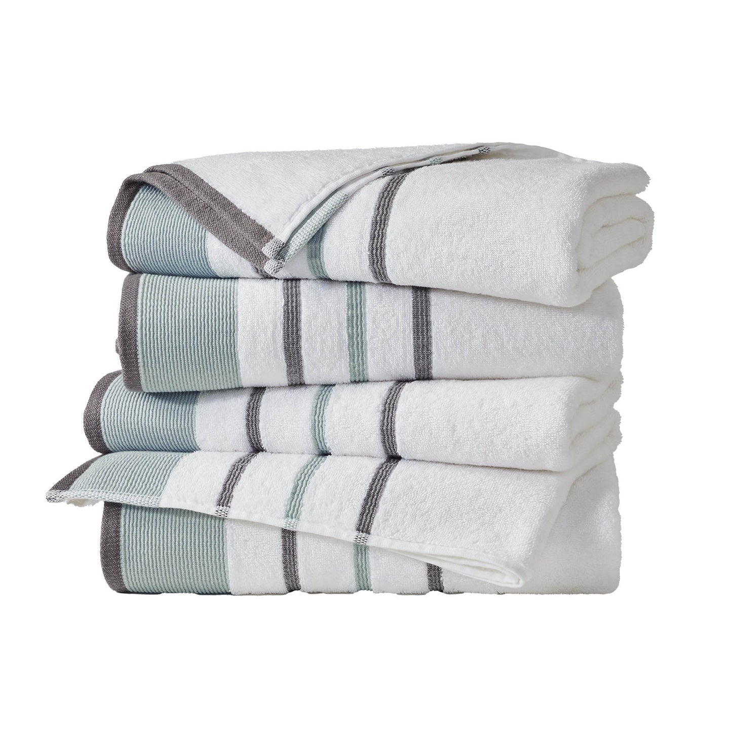 Decorative Cotton Stripe Bath Towel Set - Noelle Collection