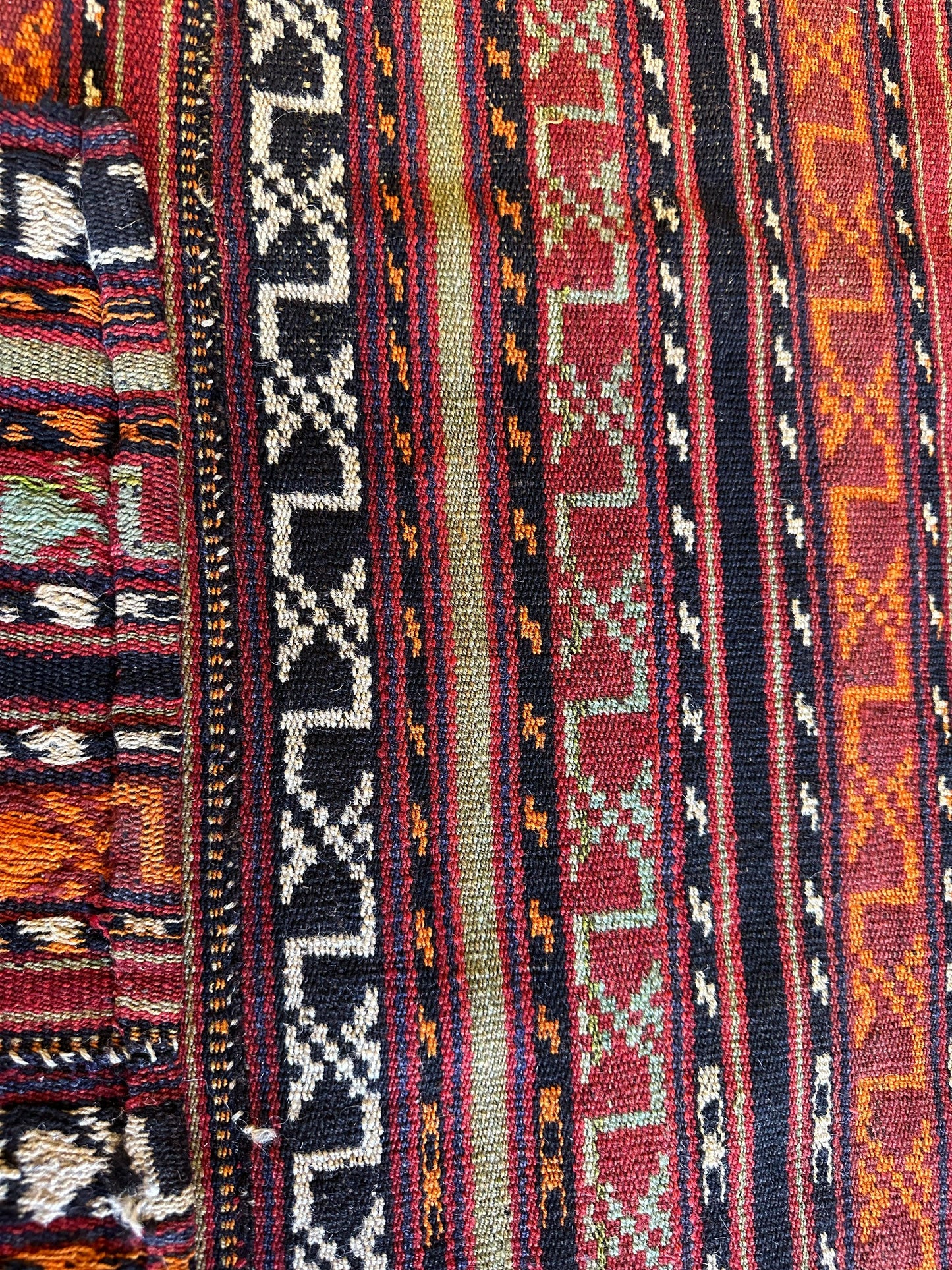 UNIQUE Antique Square Azerbijani Shahsavan Jajim Rug 6’4” x 6’8”