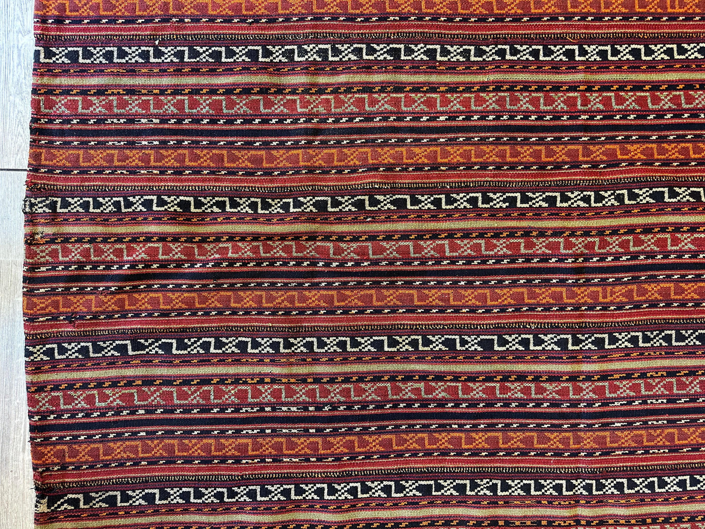 UNIQUE Antique Square Azerbijani Shahsavan Jajim Rug 6’4” x 6’8”