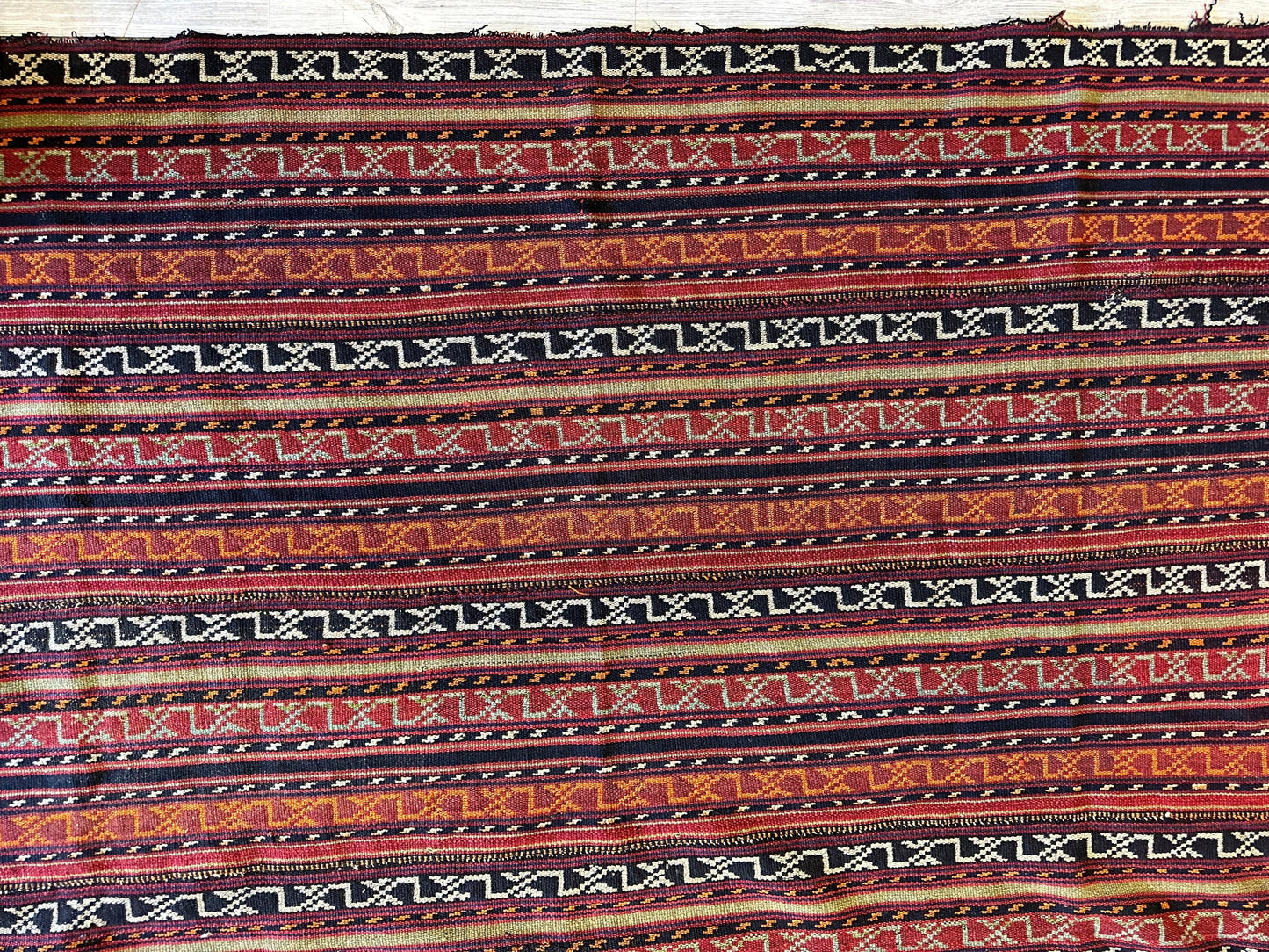 UNIQUE Antique Square Azerbijani Shahsavan Jajim Rug 6’4” x 6’8”