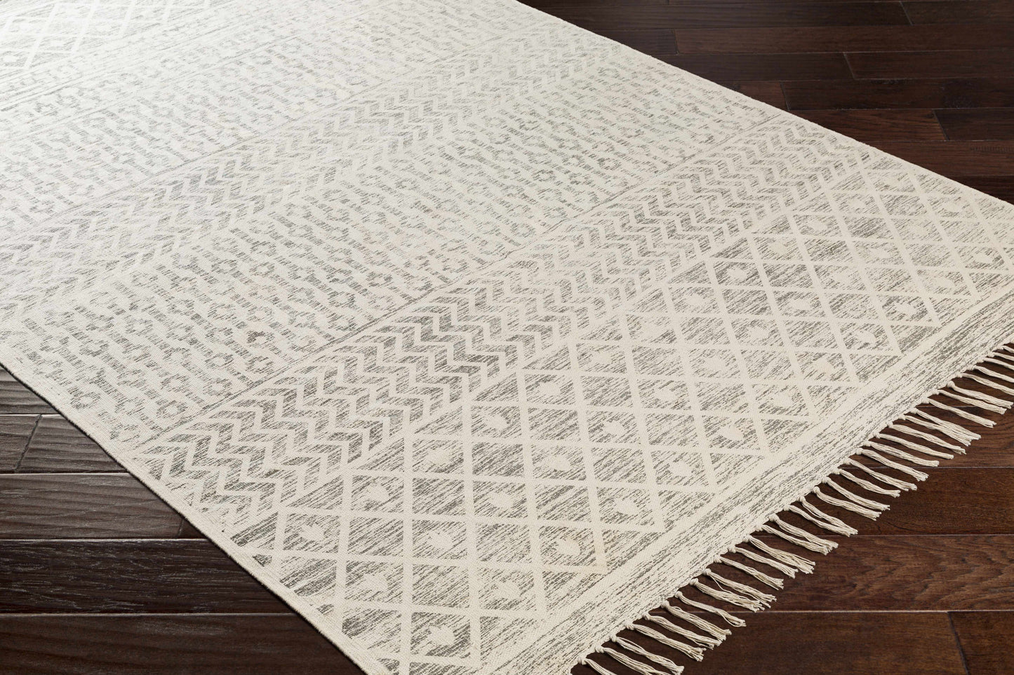 Valyermo Beige Hand Woven Cotton Rug