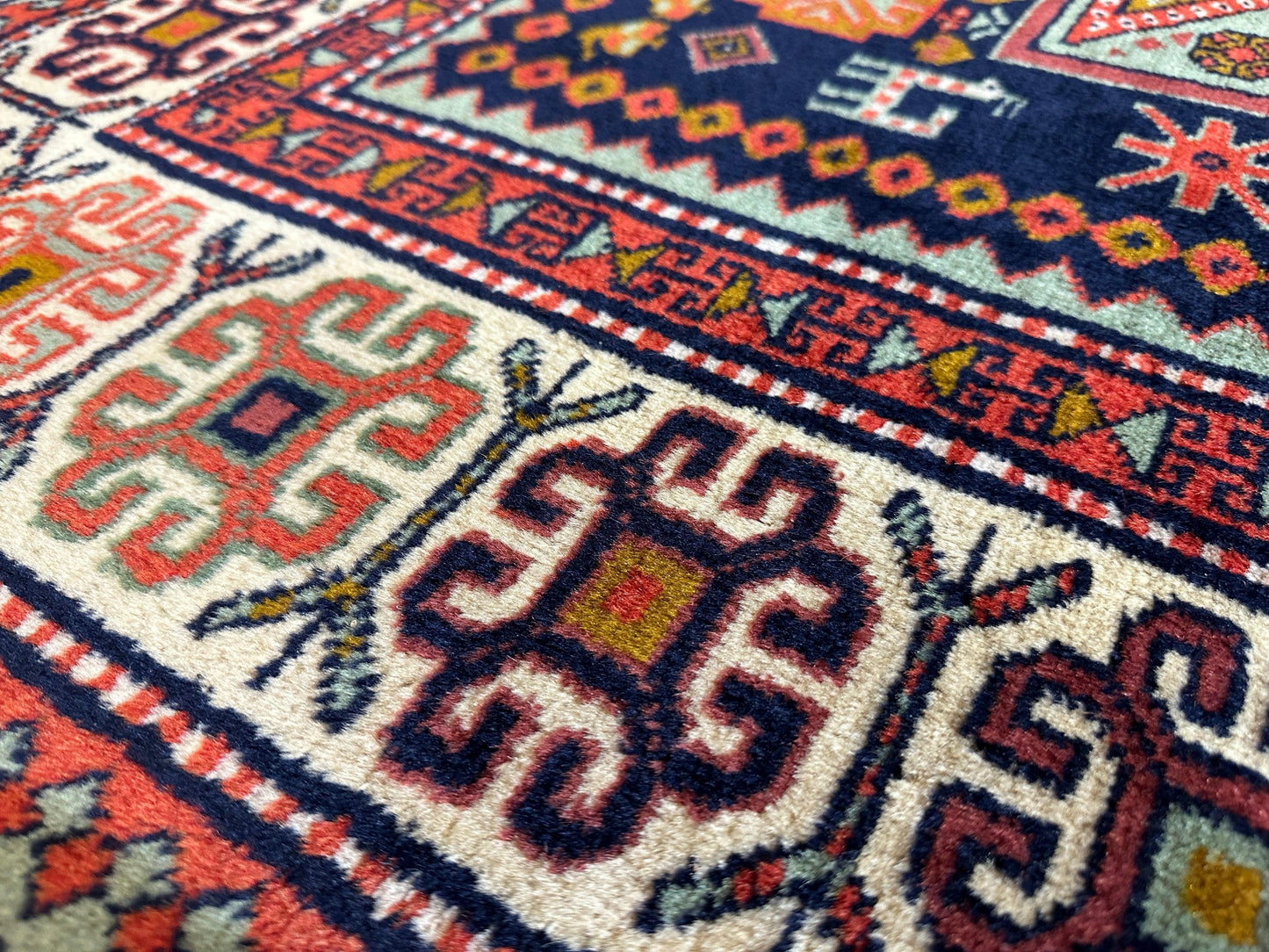 Vintage Armenian Karabakh/Artsakh Wool Rug | 1960s Hand-Knotted 4x7