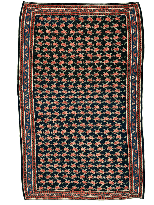Vintage Persian Senneh Kilim 4’4” x 7’