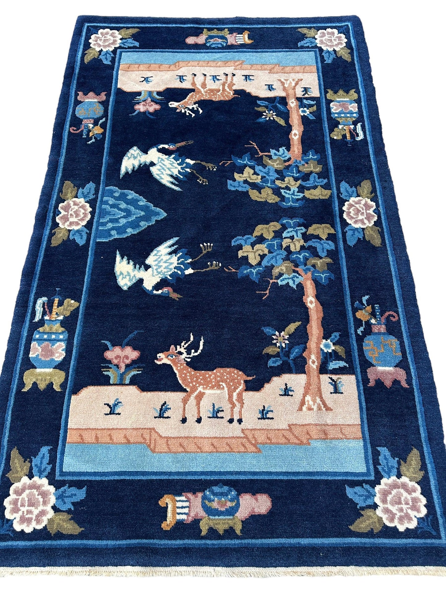 Vintage Pictorial Tibetan Rug 3’ x 5’1”