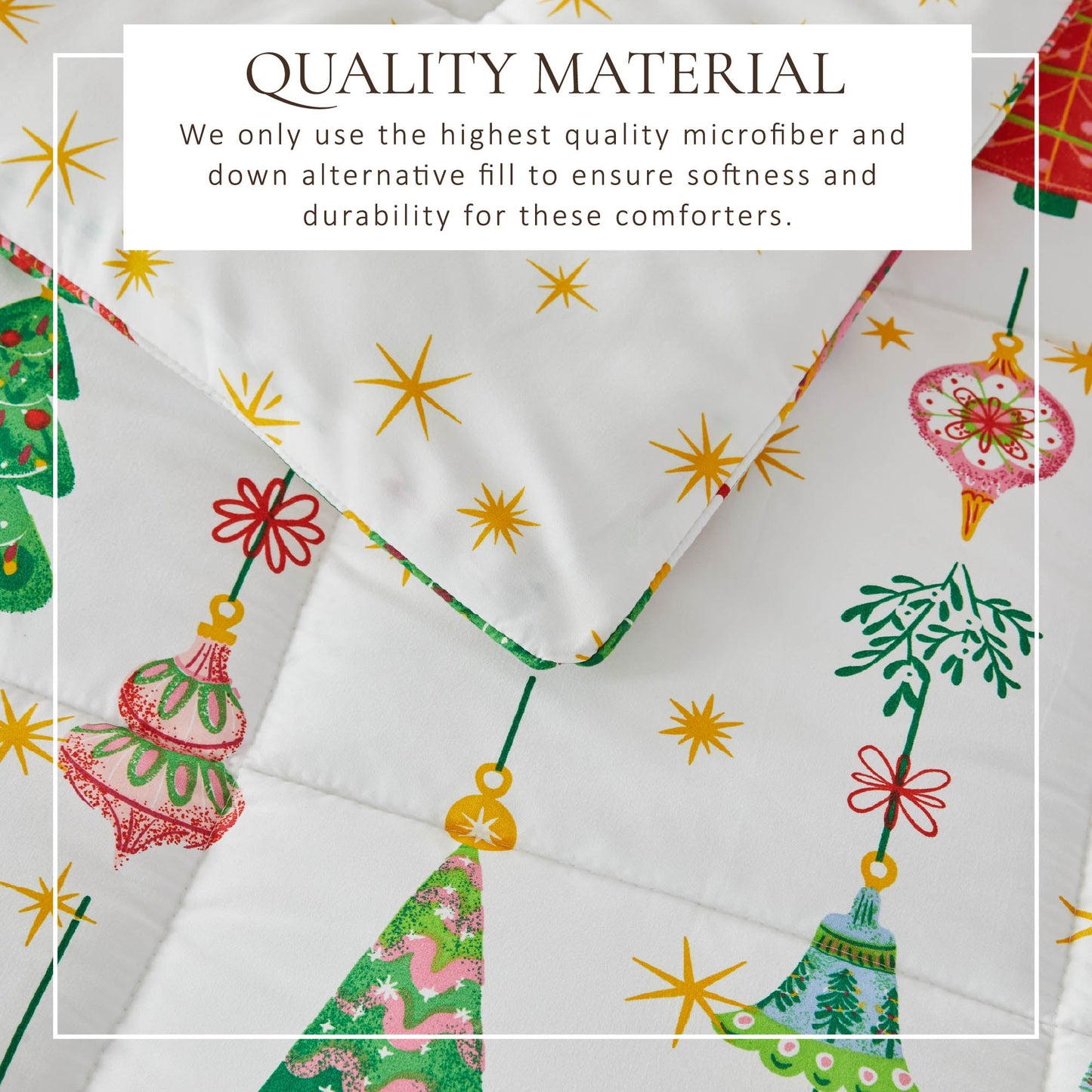 Reversible Christmas Comforter and Sham Set - Holiday / Lodge Odette Collection