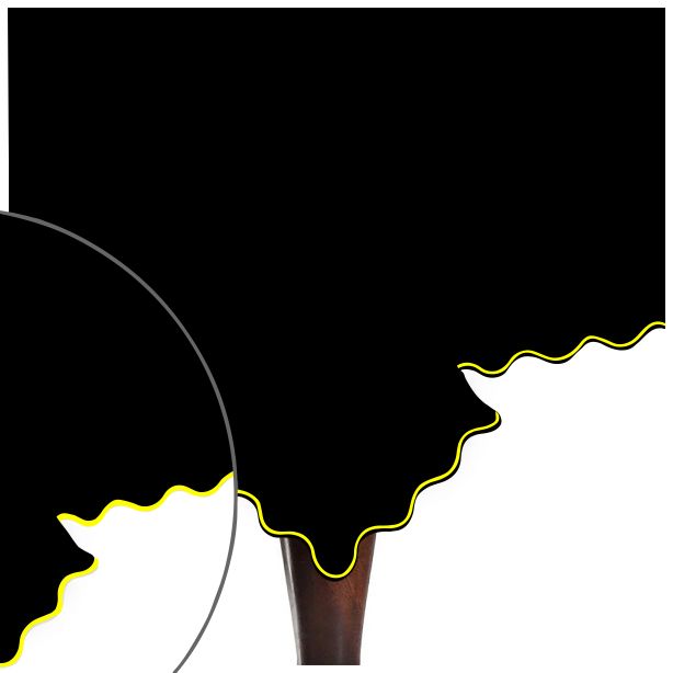 Scallop Embroidery Sateen Cotton Solid Table Cloth - Black