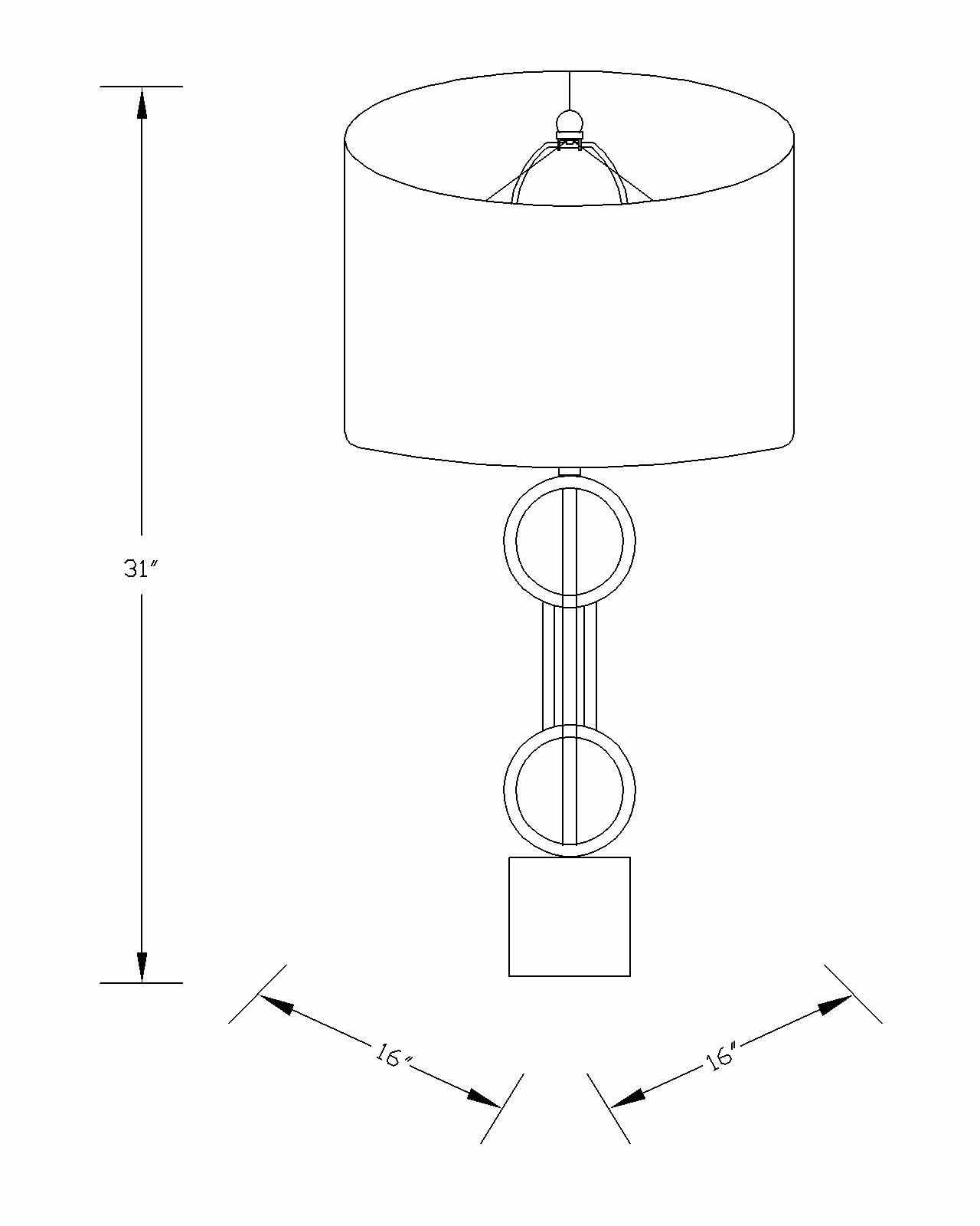 Zell Gold Crystal Table Lamp