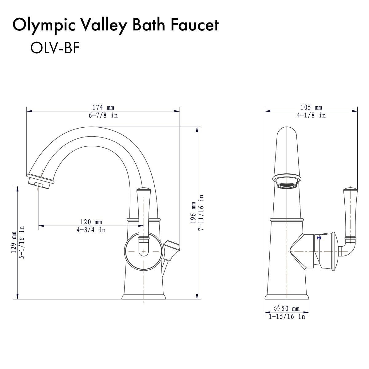 ZLINE Squaw Valley Bath Faucet in Chrome, OLV-BF-CH
