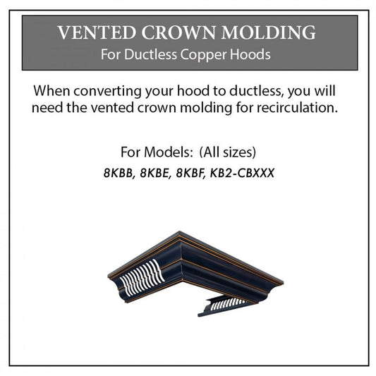 ZLINE Vented Crown Molding for Range Hoods w/Recirculating Option, CM6V-8KBB
